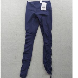 Fabletics Leggings Womens S Navy Blue Cashel Foldover Ruched Mesh Activewear NWT